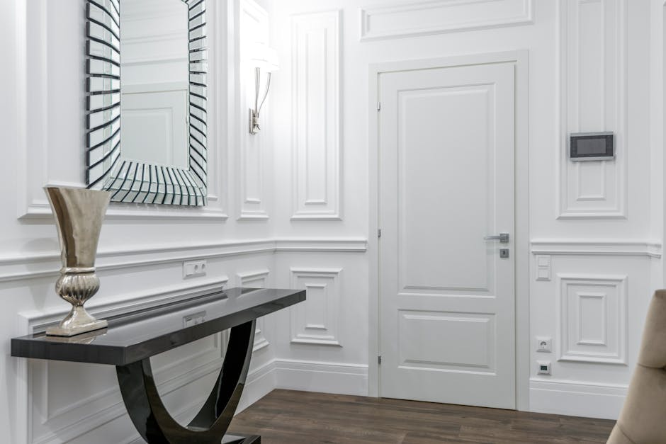 Elegant white interior door